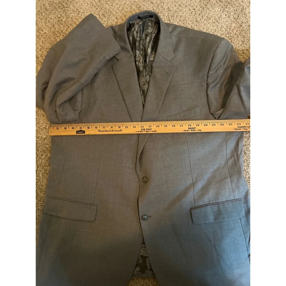 Jos A Bank Men's Sport Coat 50L Gray Two Button Wool Blend Blazer Jacket